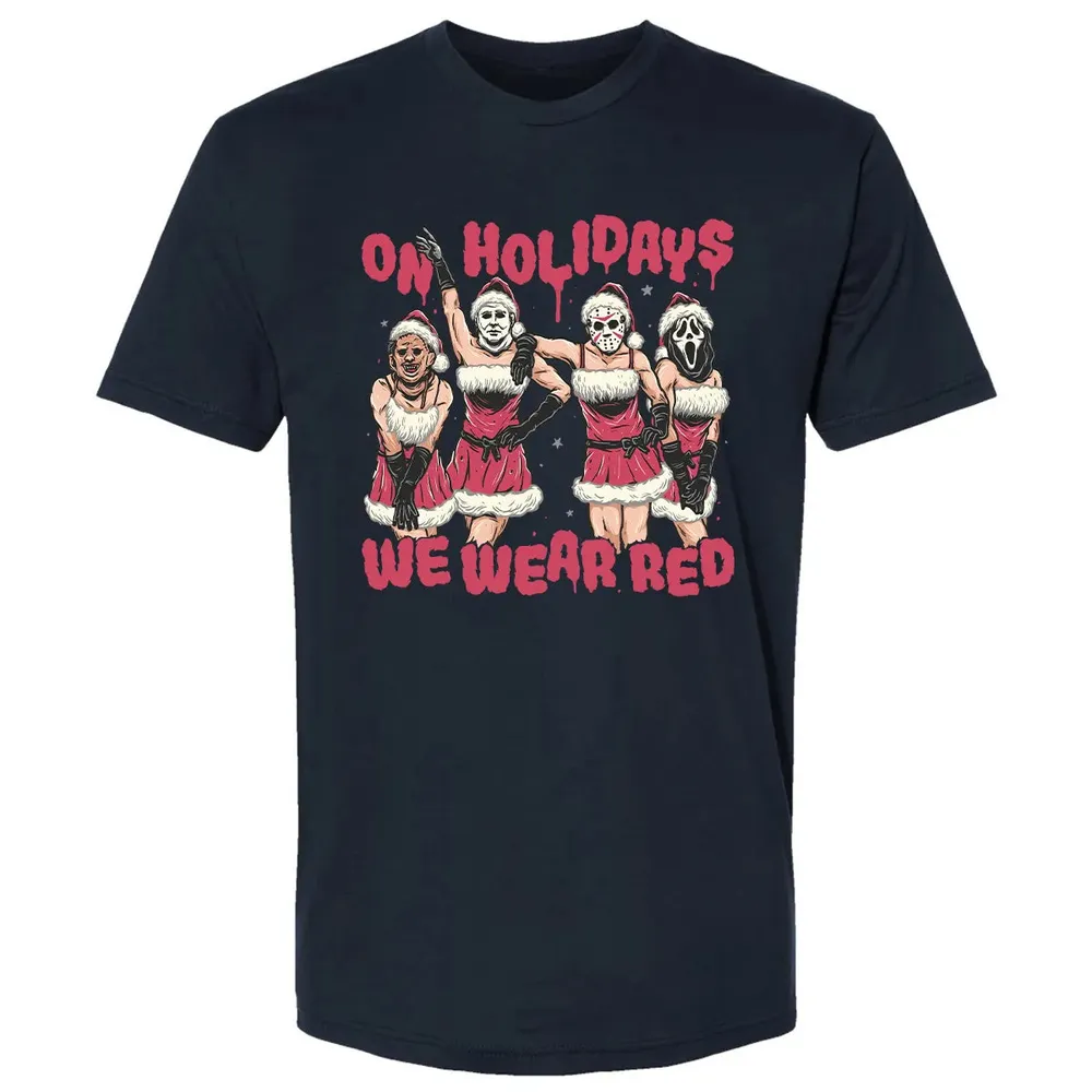 On Holidays We Wear Red Premium Unisex T-shirt - 2