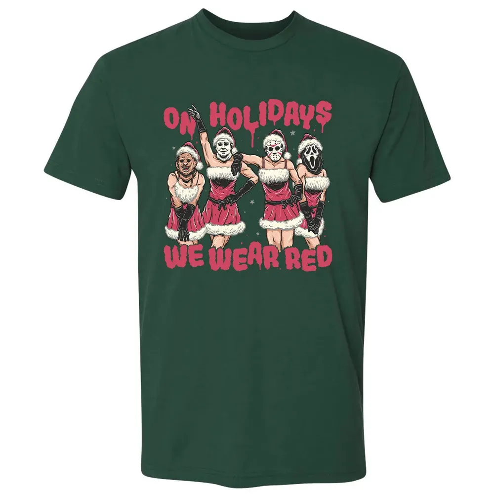 On Holidays We Wear Red Premium Unisex T-shirt - 12