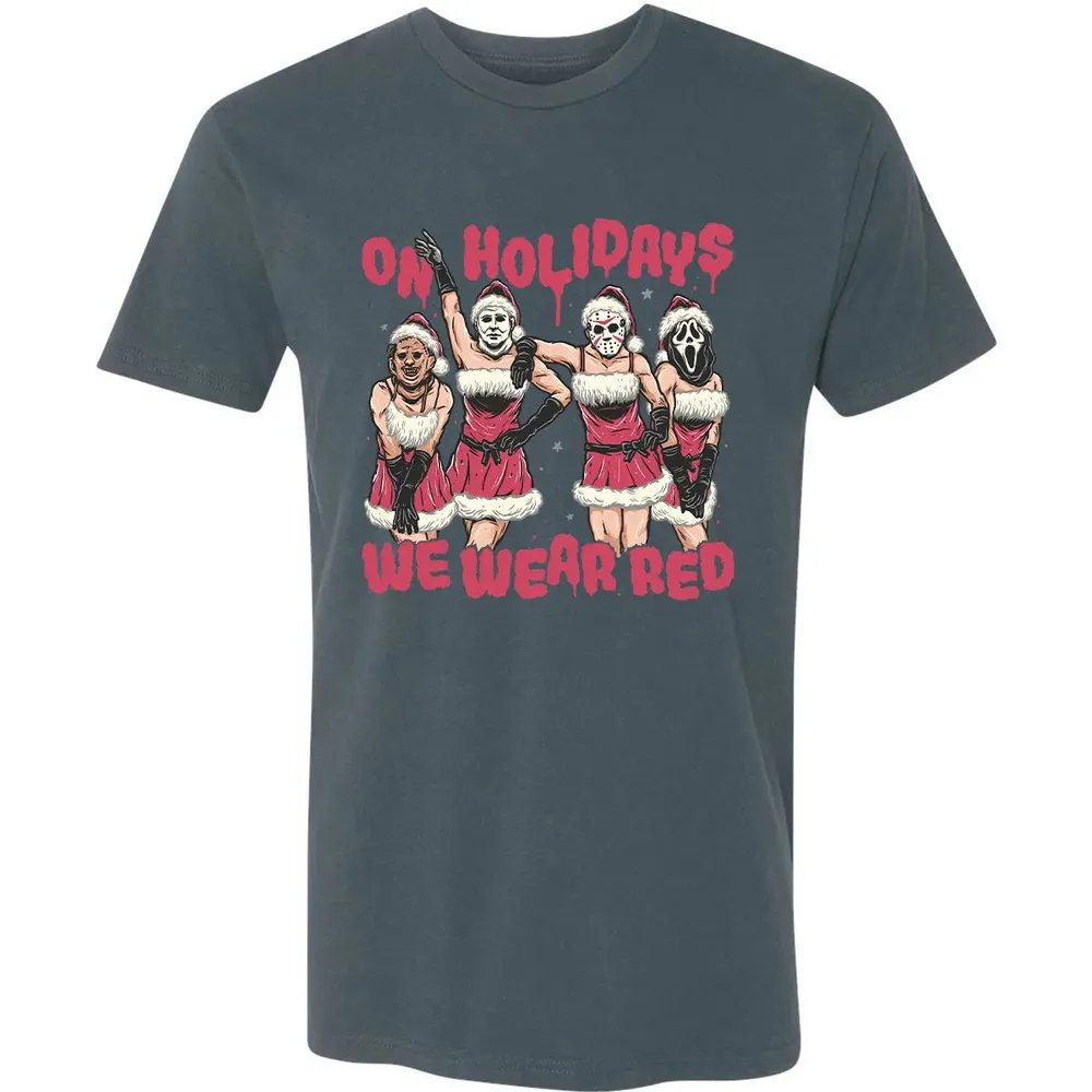 On Holidays We Wear Red Premium Unisex T-shirt - 14