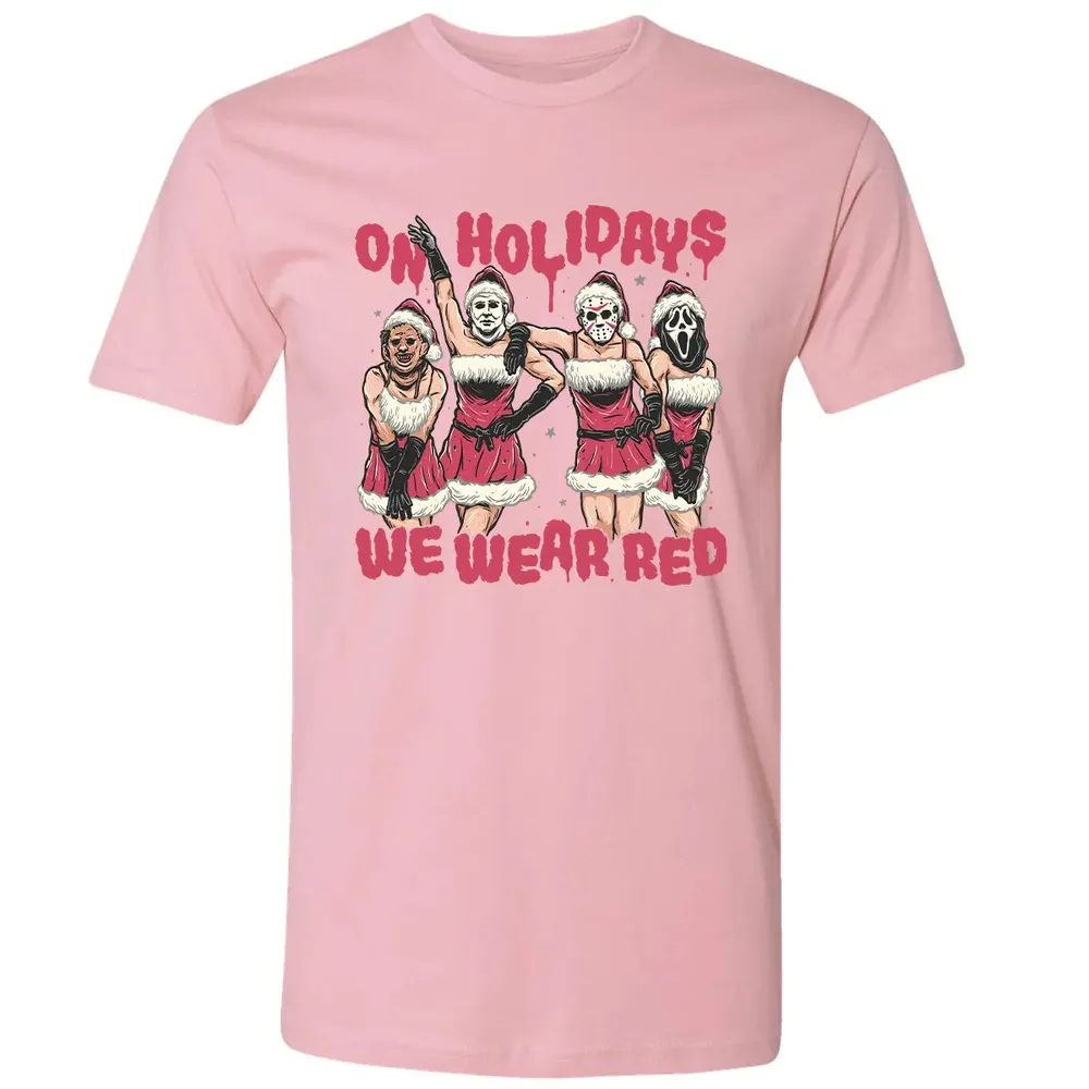 On Holidays We Wear Red Premium Unisex T-shirt - 3