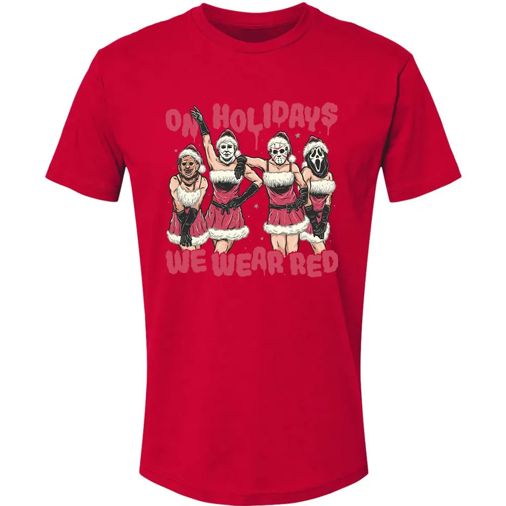 On Holidays We Wear Red Premium Unisex T-shirt - 6