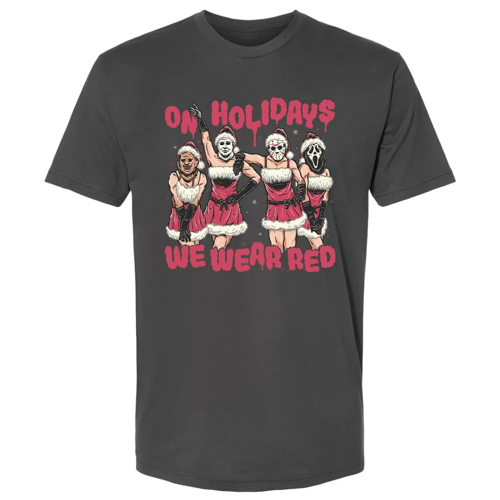 On Holidays We Wear Red Premium Unisex T-shirt - 8