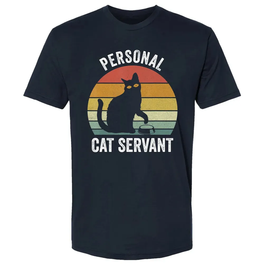 Retro Ca Black Cat Personal Cat Servant Cat Lover Premium Unisex T-shirt - 2
