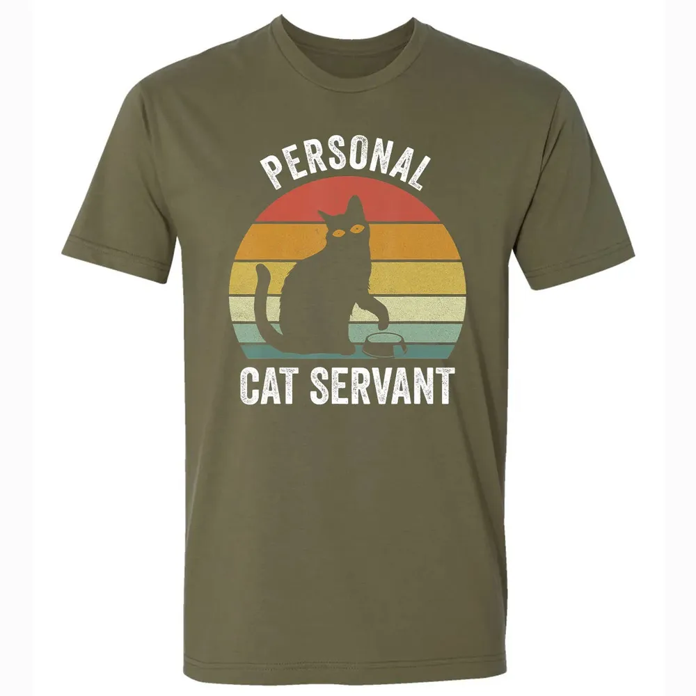 Retro Ca Black Cat Personal Cat Servant Cat Lover Premium Unisex T-shirt - 5