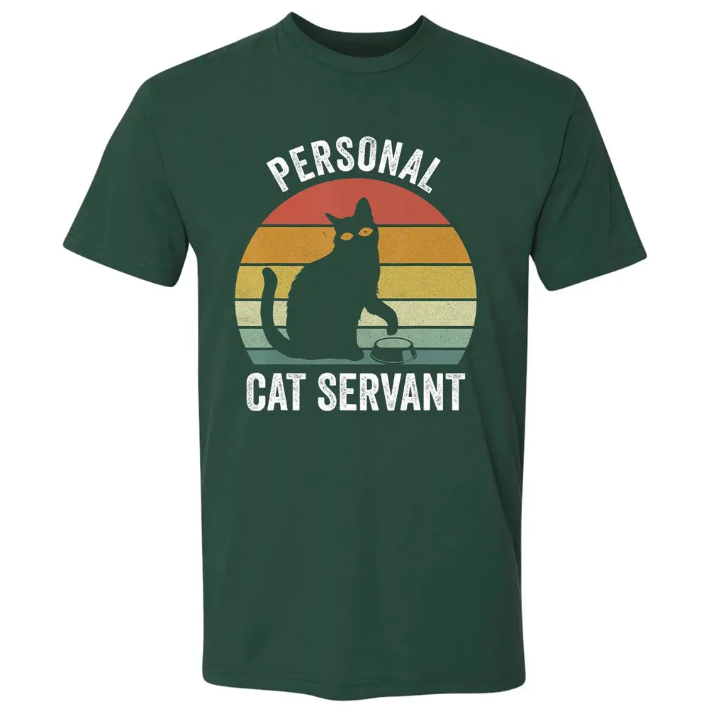 Retro Ca Black Cat Personal Cat Servant Cat Lover Premium Unisex T-shirt - 12
