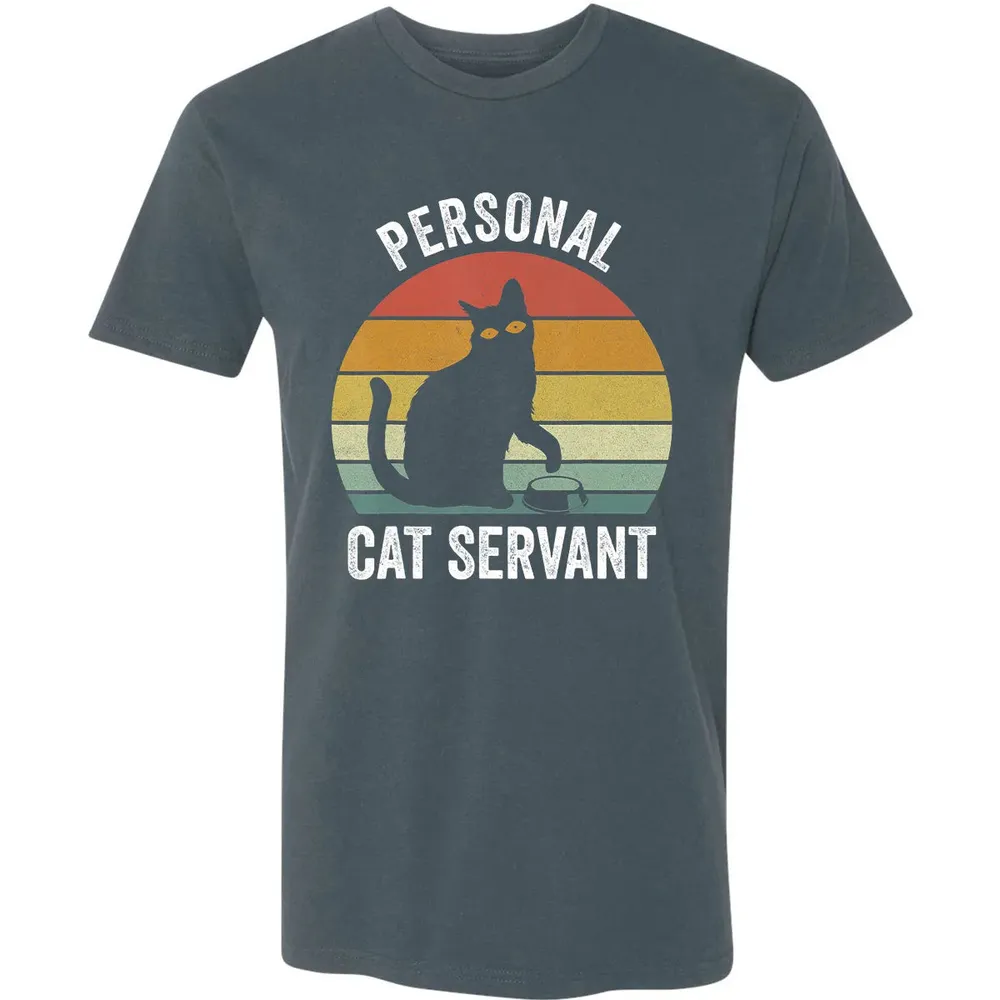 Retro Ca Black Cat Personal Cat Servant Cat Lover Premium Unisex T-shirt - 14