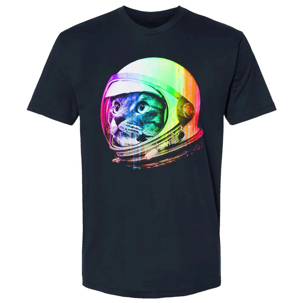 Astronaut Space Cat (digital rainbow version) Premium Unisex T-shirt - 2
