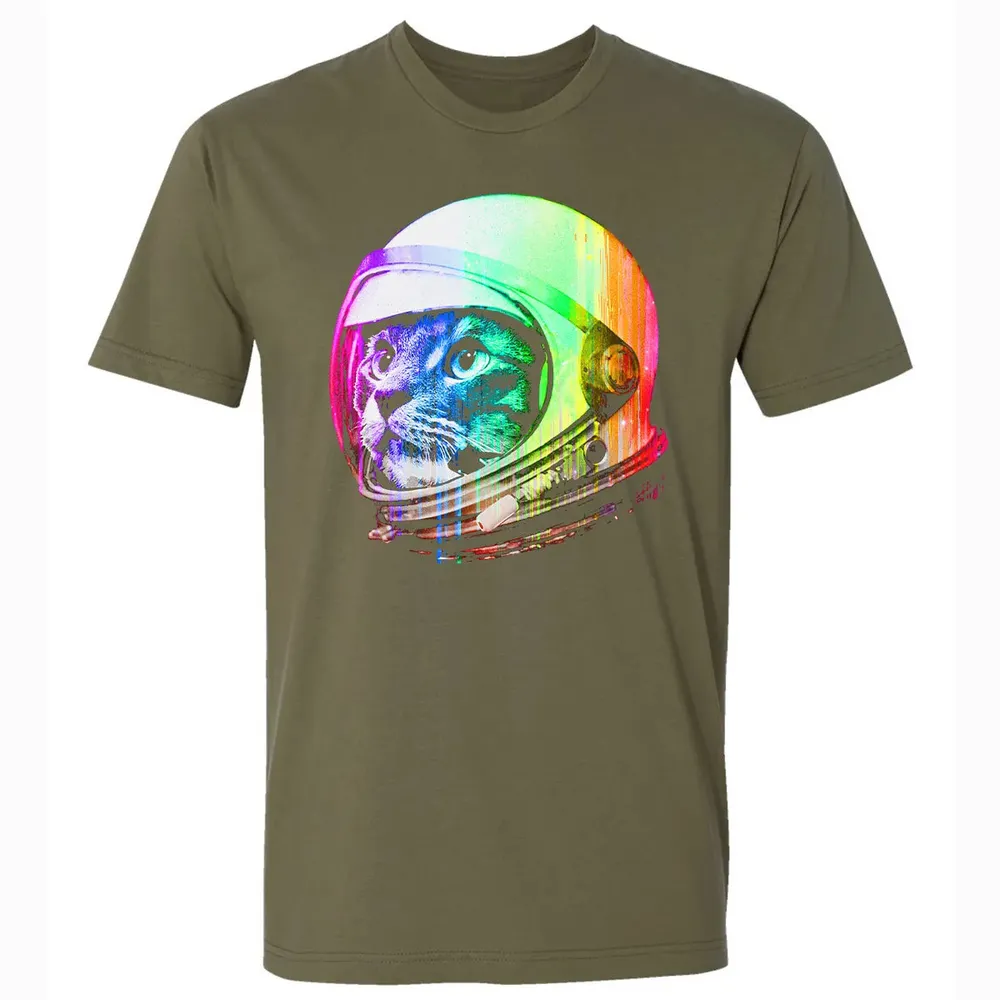 Astronaut Space Cat (digital rainbow version) Premium Unisex T-shirt - 5