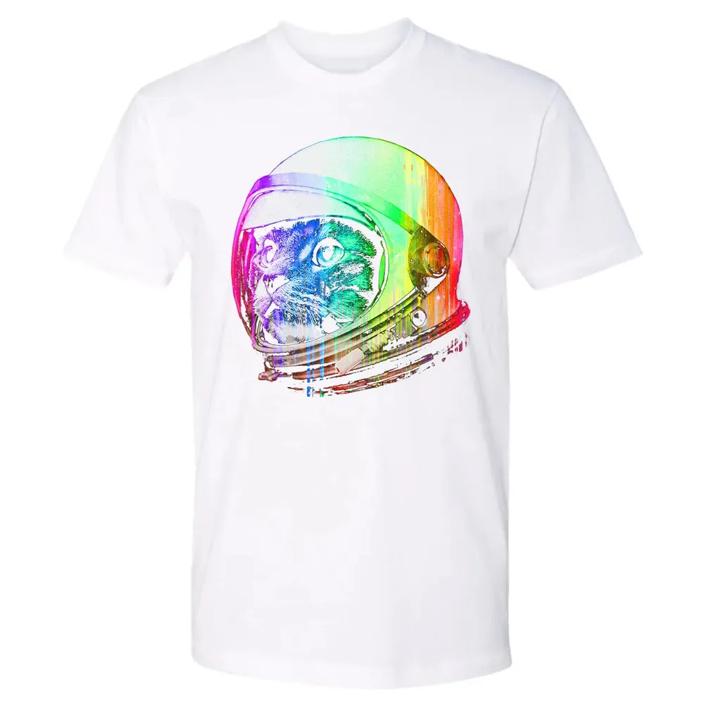 Astronaut Space Cat (digital rainbow version) Premium Unisex T-shirt - 4