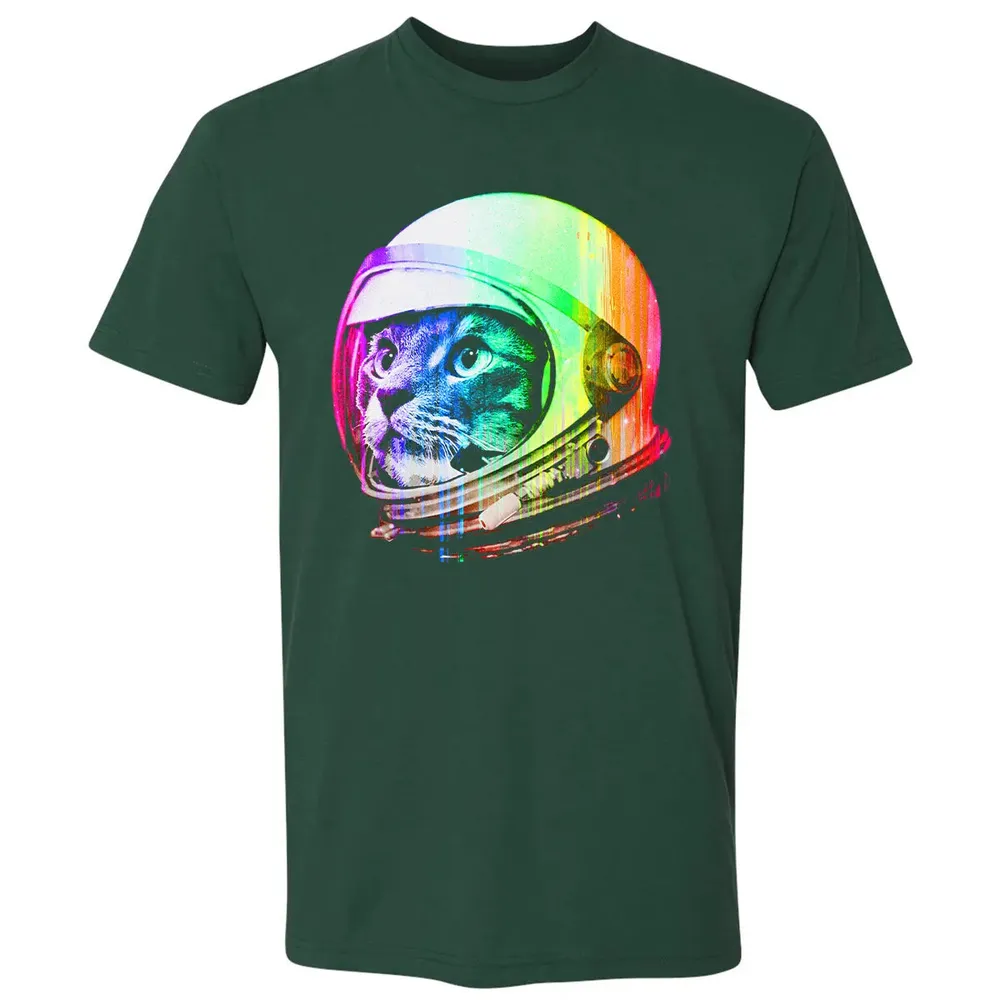 Astronaut Space Cat (digital rainbow version) Premium Unisex T-shirt - 12