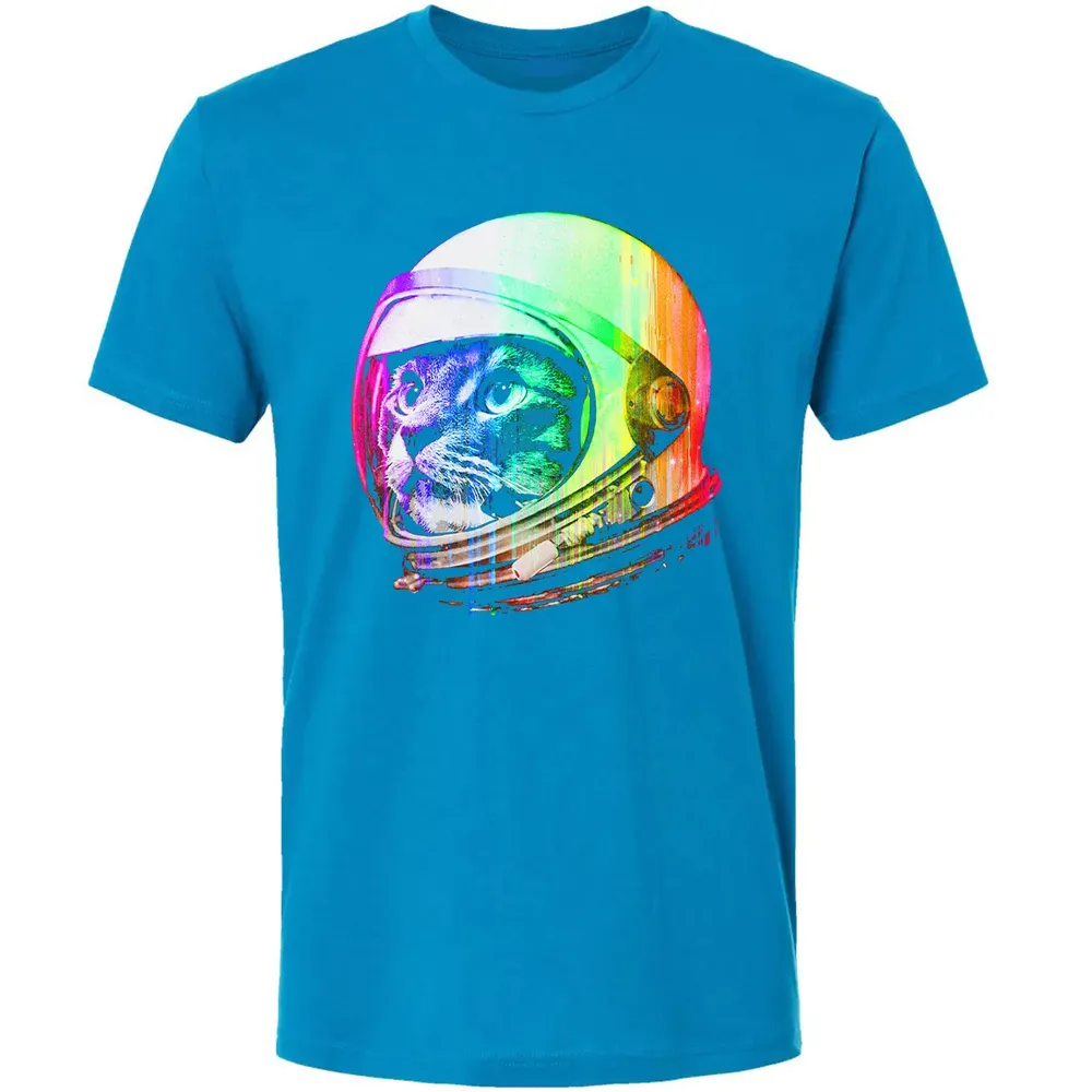 Astronaut Space Cat (digital rainbow version) Premium Unisex T-shirt - 15