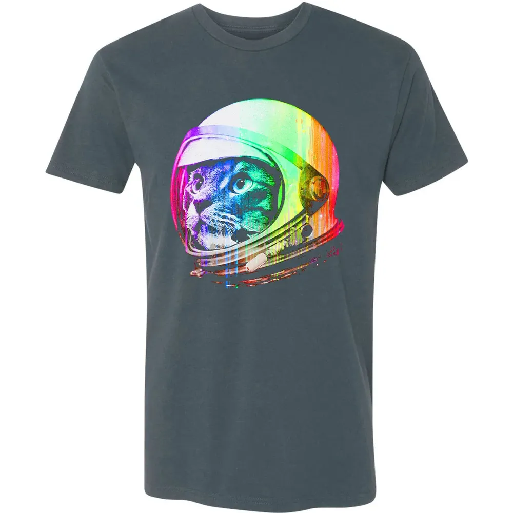 Astronaut Space Cat (digital rainbow version) Premium Unisex T-shirt - 14