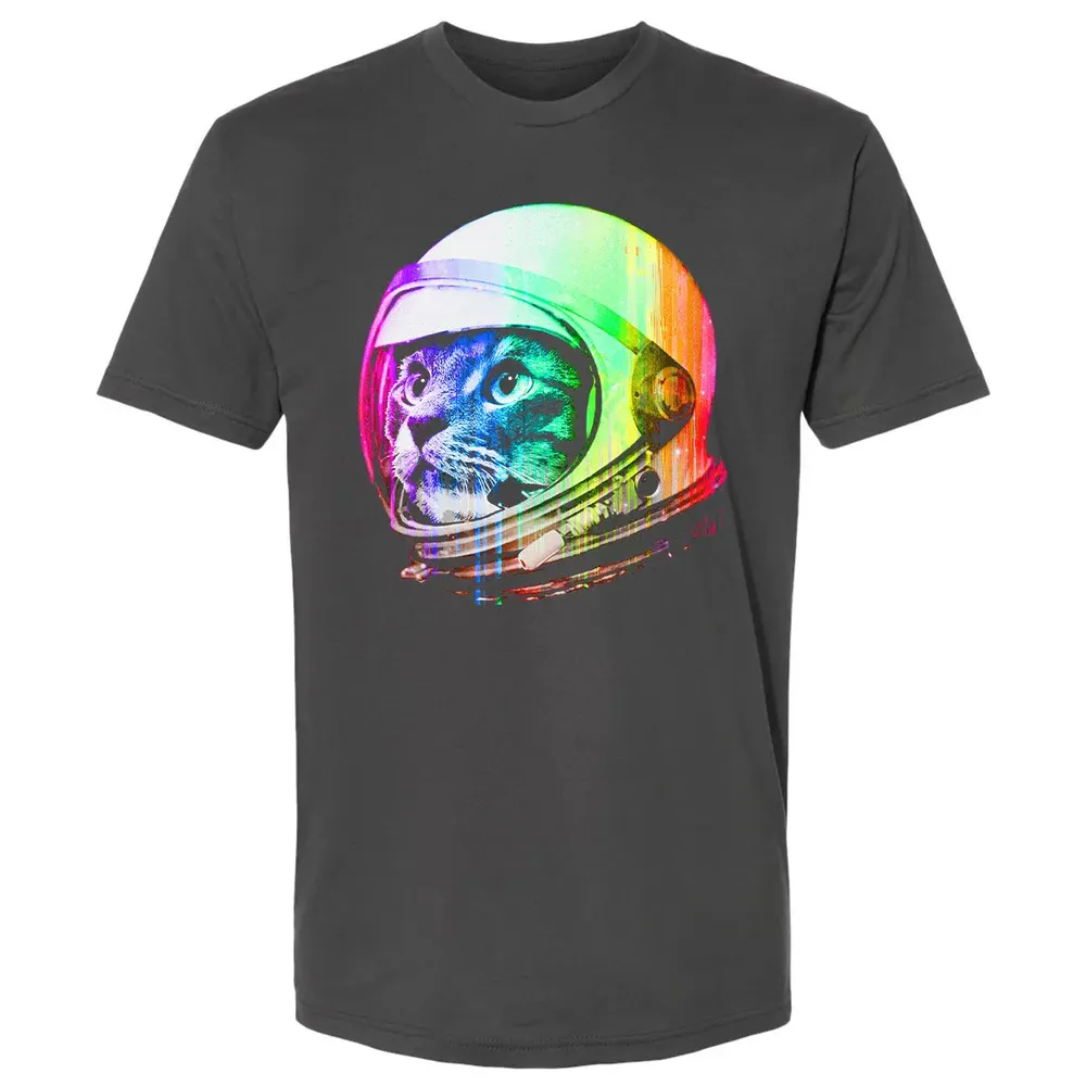 Astronaut Space Cat (digital rainbow version) Premium Unisex T-shirt - 8