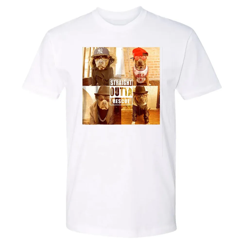 Pitbull Love Straight Outta Rescue Funny Pit Bull Premium Unisex T-shirt - 4