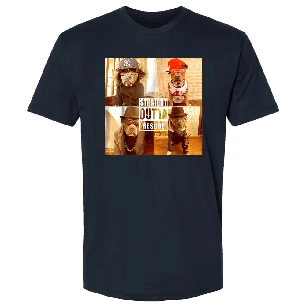 Pitbull Love Straight Outta Rescue Funny Pit Bull Premium Unisex T-shirt - 2