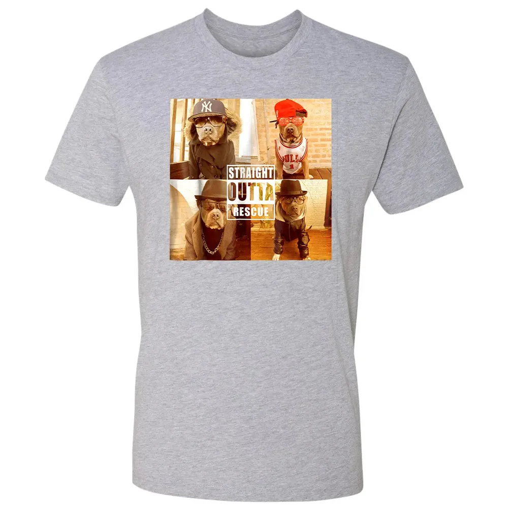 Pitbull Love Straight Outta Rescue Funny Pit Bull Premium Unisex T-shirt - 9