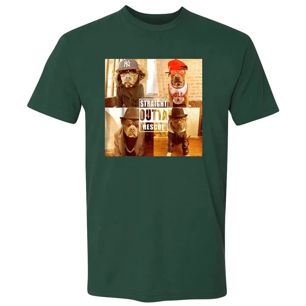 Pitbull Love Straight Outta Rescue Funny Pit Bull Premium Unisex T-shirt - 12