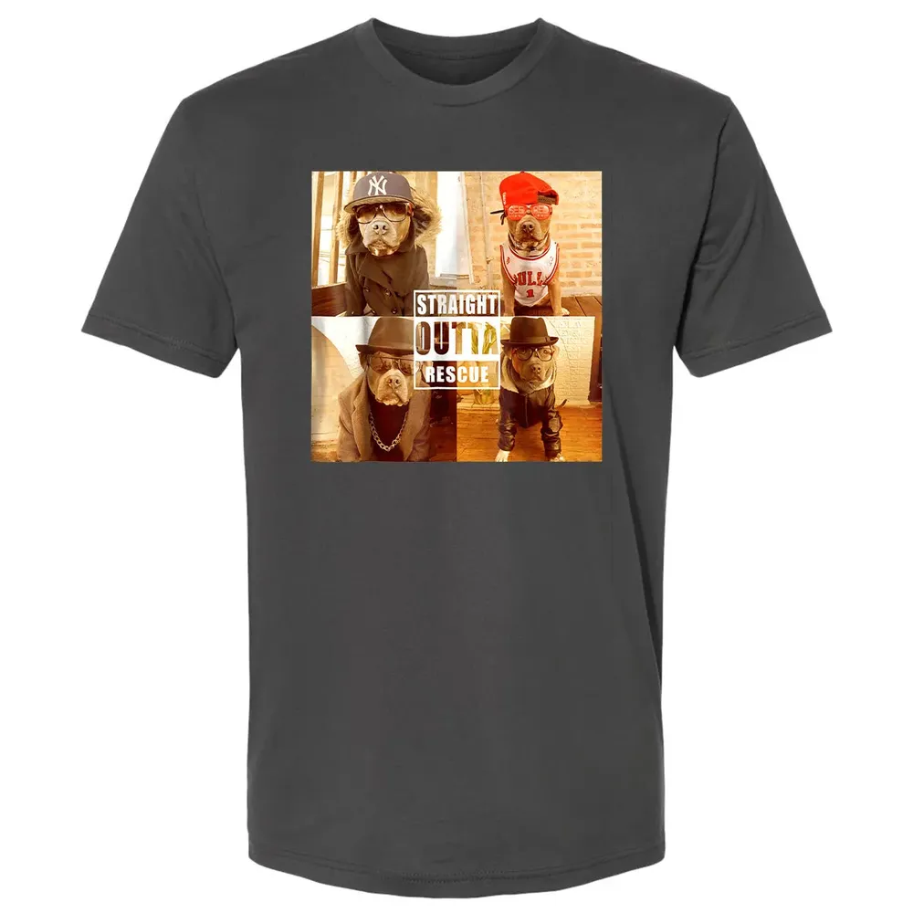 Pitbull Love Straight Outta Rescue Funny Pit Bull Premium Unisex T-shirt - 8