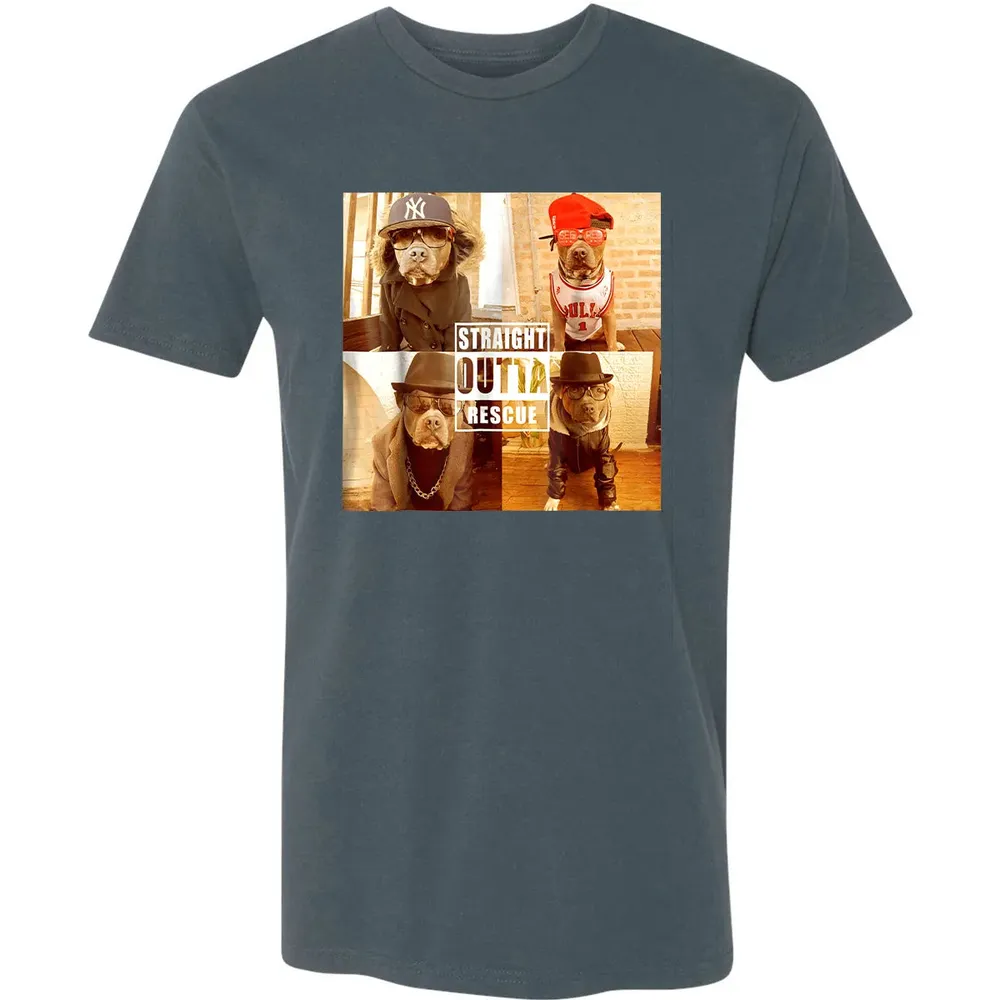 Pitbull Love Straight Outta Rescue Funny Pit Bull Premium Unisex T-shirt - 14