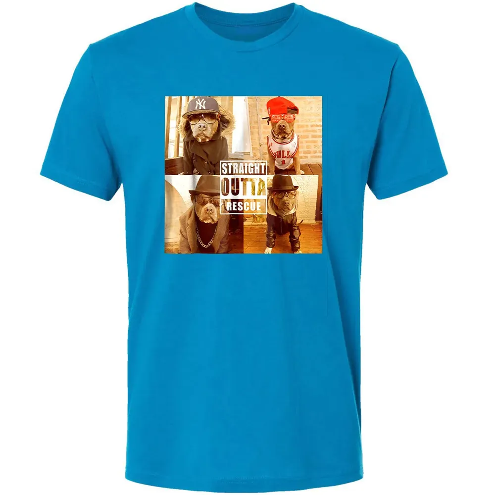 Pitbull Love Straight Outta Rescue Funny Pit Bull Premium Unisex T-shirt - 15