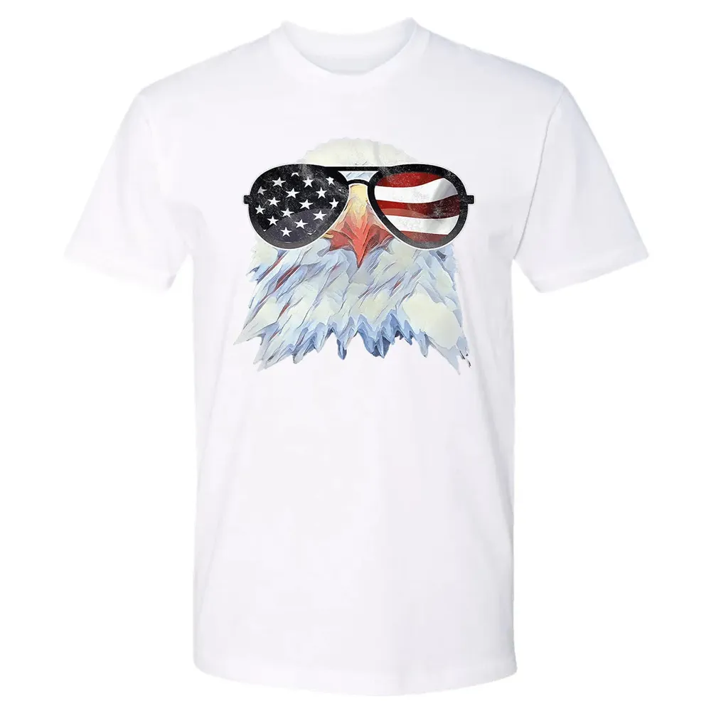 Adler mit USA Flagge Sonnenbrille  Amerika 4th of July Premium Unisex T-shirt - 4