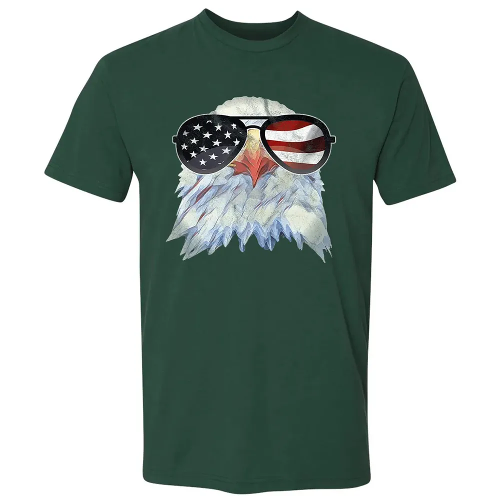 Adler mit USA Flagge Sonnenbrille  Amerika 4th of July Premium Unisex T-shirt - 12