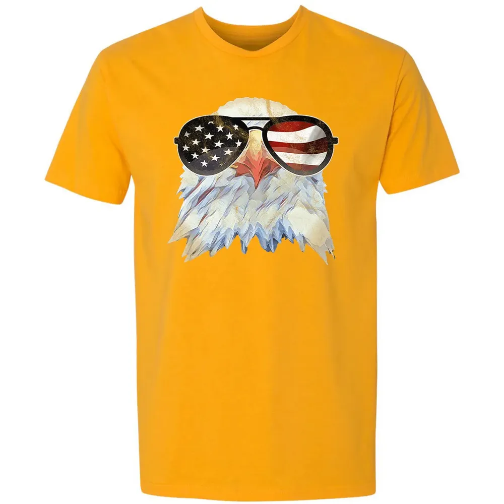 Adler mit USA Flagge Sonnenbrille  Amerika 4th of July Premium Unisex T-shirt - 11