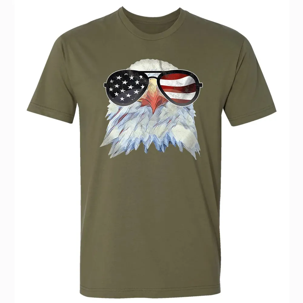 Adler mit USA Flagge Sonnenbrille  Amerika 4th of July Premium Unisex T-shirt - 5