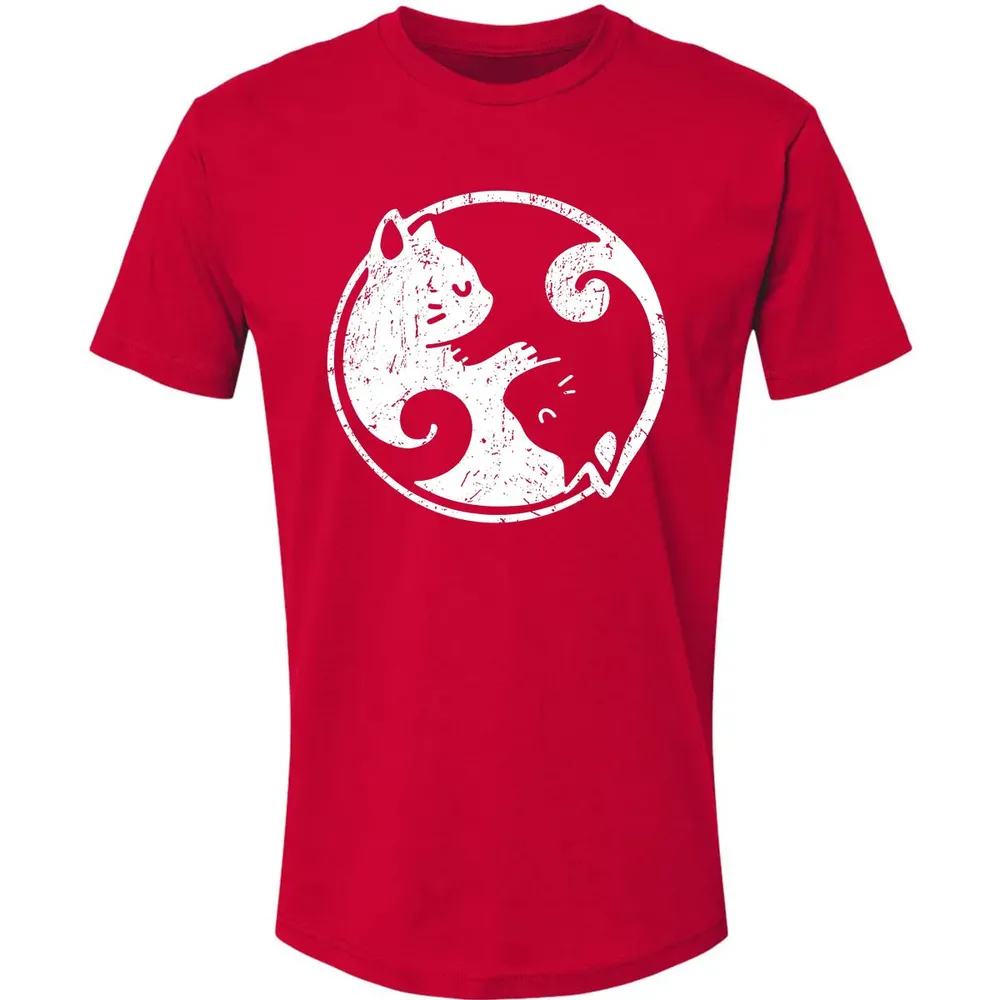 Yin Yang Cats Cute Kawaii Cat Lover Yoga Gift Design Premium Unisex T-shirt - 6