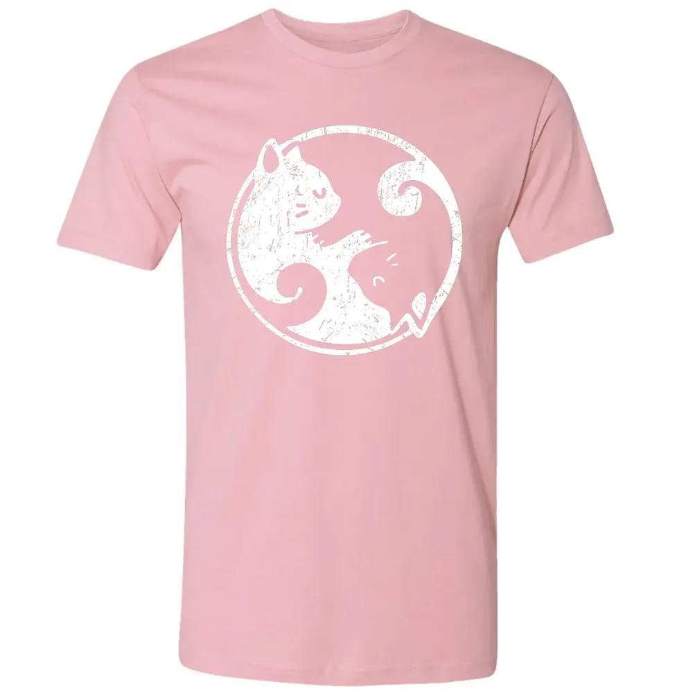 Yin Yang Cats Cute Kawaii Cat Lover Yoga Gift Design Premium Unisex T-shirt - 3