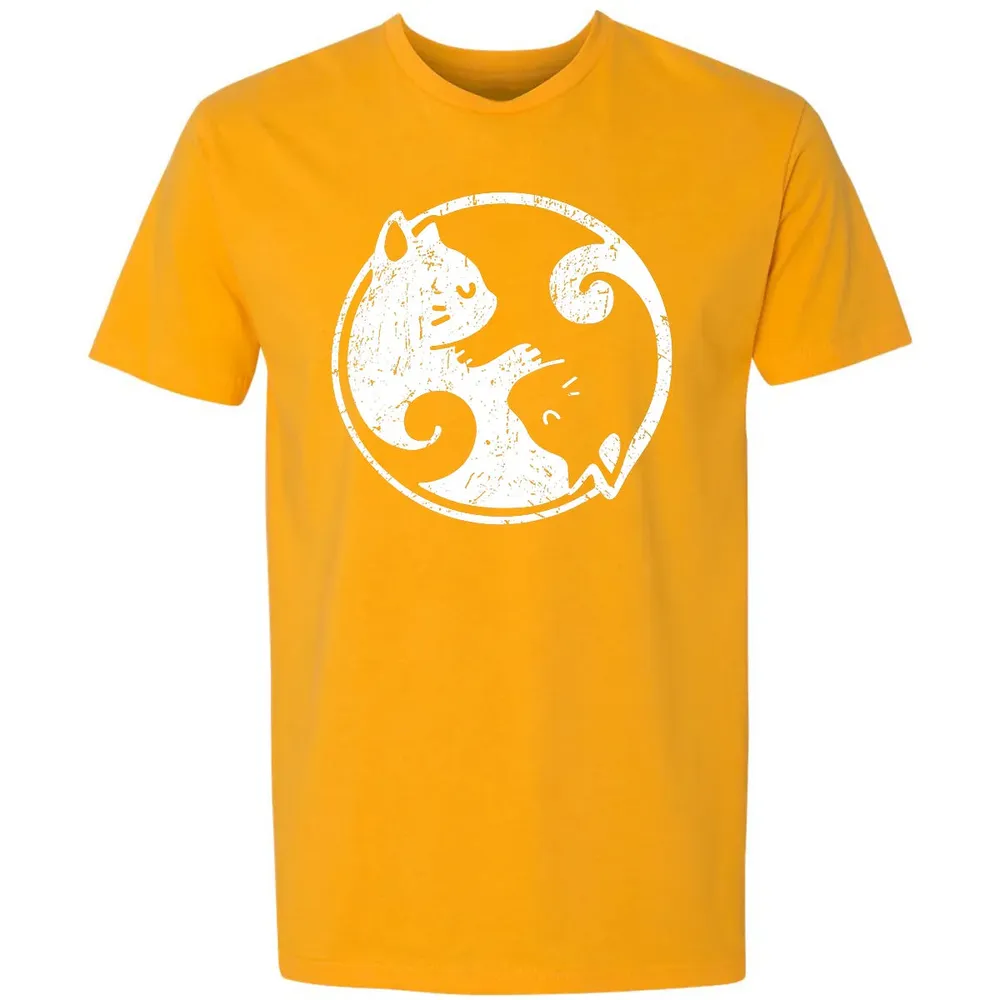 Yin Yang Cats Cute Kawaii Cat Lover Yoga Gift Design Premium Unisex T-shirt - 11