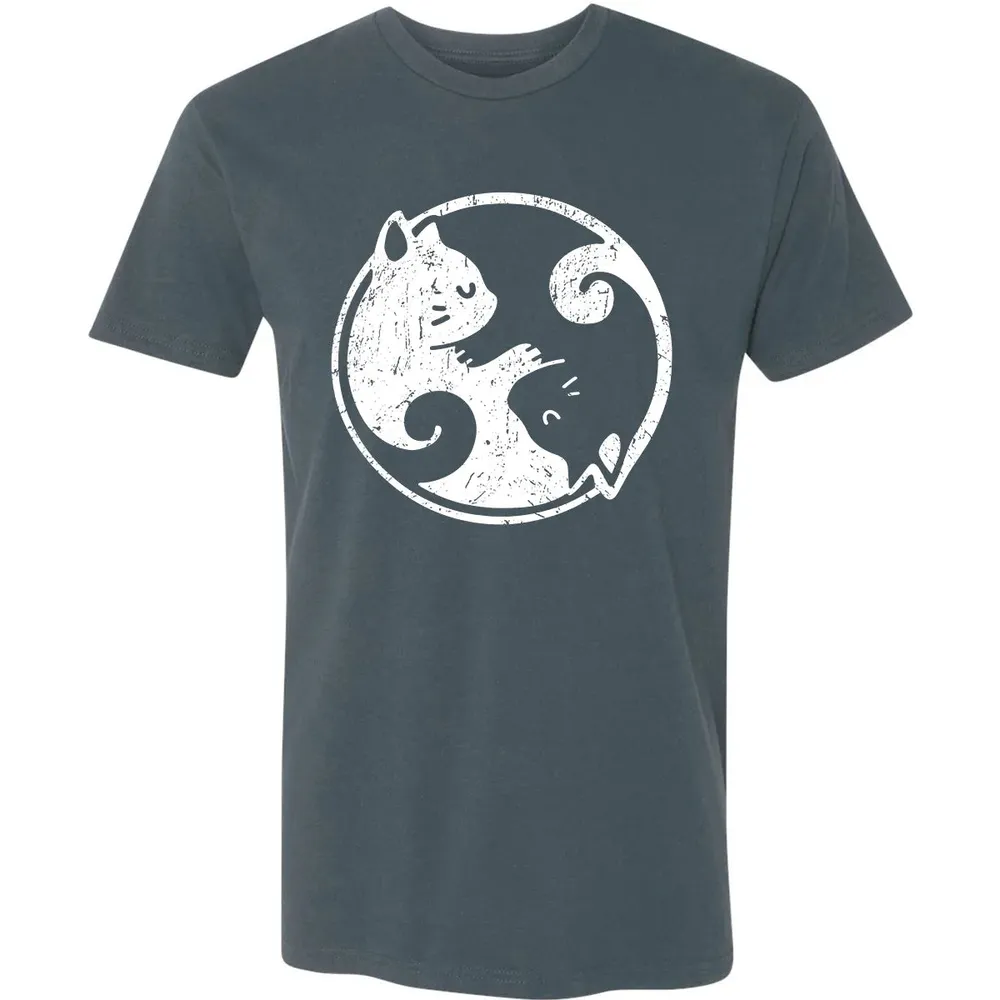 Yin Yang Cats Cute Kawaii Cat Lover Yoga Gift Design Premium Unisex T-shirt - 14