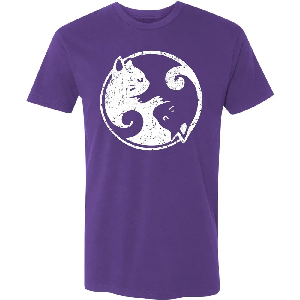 Yin Yang Cats Cute Kawaii Cat Lover Yoga Gift Design Premium Unisex T-shirt - 7