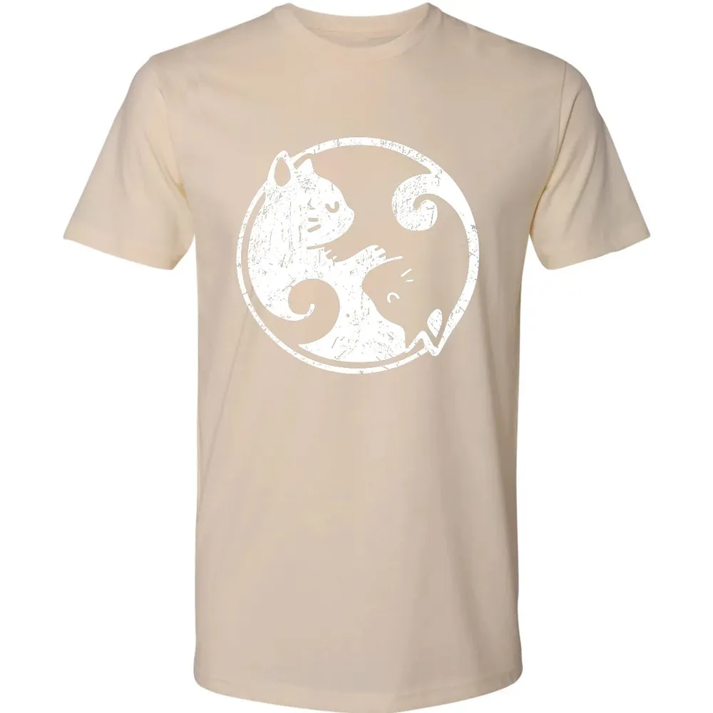 Yin Yang Cats Cute Kawaii Cat Lover Yoga Gift Design Premium Unisex T-shirt - 13