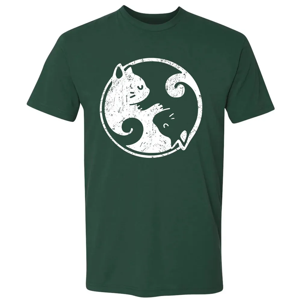 Yin Yang Cats Cute Kawaii Cat Lover Yoga Gift Design Premium Unisex T-shirt - 12