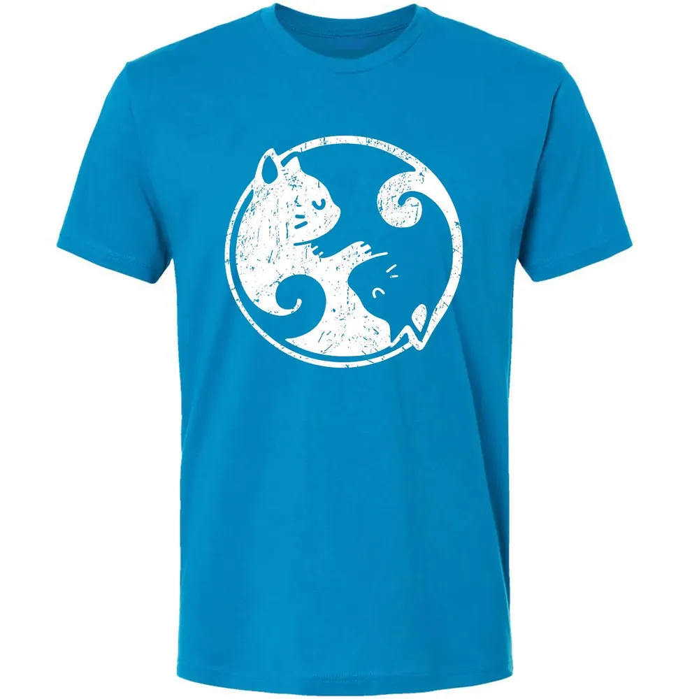 Yin Yang Cats Cute Kawaii Cat Lover Yoga Gift Design Premium Unisex T-shirt - 15