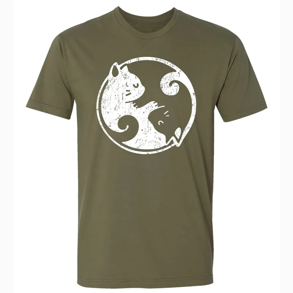 Yin Yang Cats Cute Kawaii Cat Lover Yoga Gift Design Premium Unisex T-shirt - 5