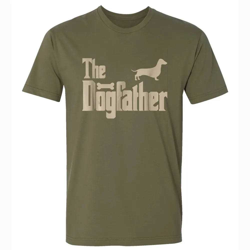 Mens Dachshund Dog Lovers Gifts "The Dogfather" Men  s Premium Unisex T-shirt - 5