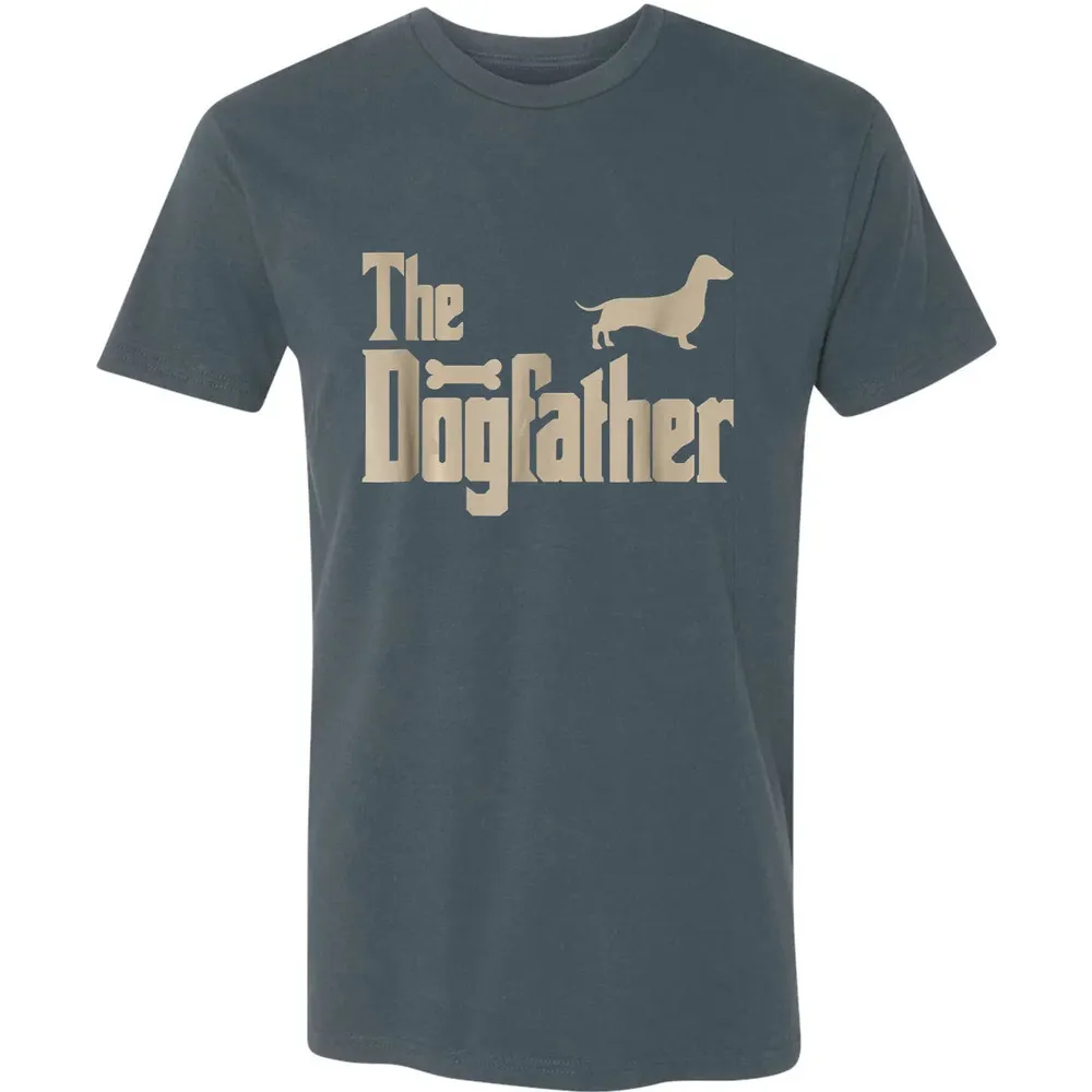 Mens Dachshund Dog Lovers Gifts "The Dogfather" Men  s Premium Unisex T-shirt - 14
