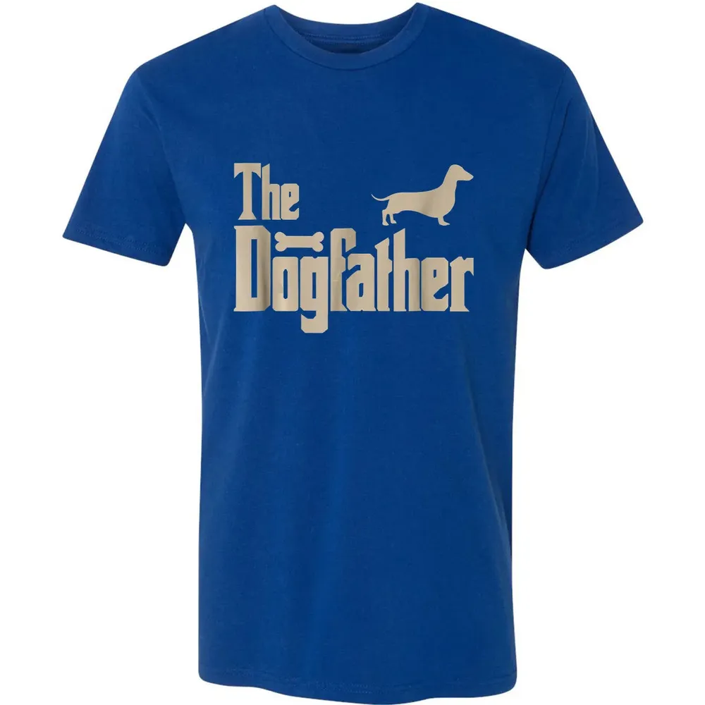 Mens Dachshund Dog Lovers Gifts "The Dogfather" Men  s Premium Unisex T-shirt - 10