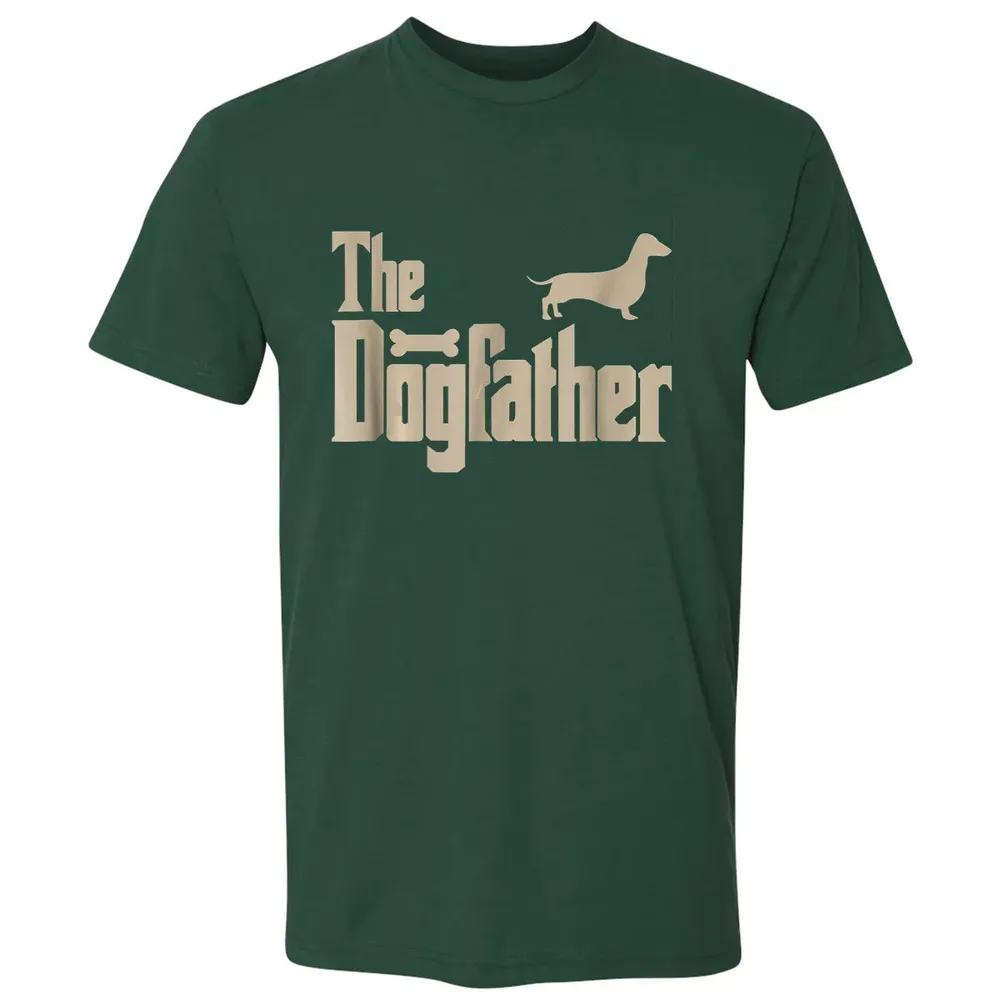 Mens Dachshund Dog Lovers Gifts "The Dogfather" Men  s Premium Unisex T-shirt - 12