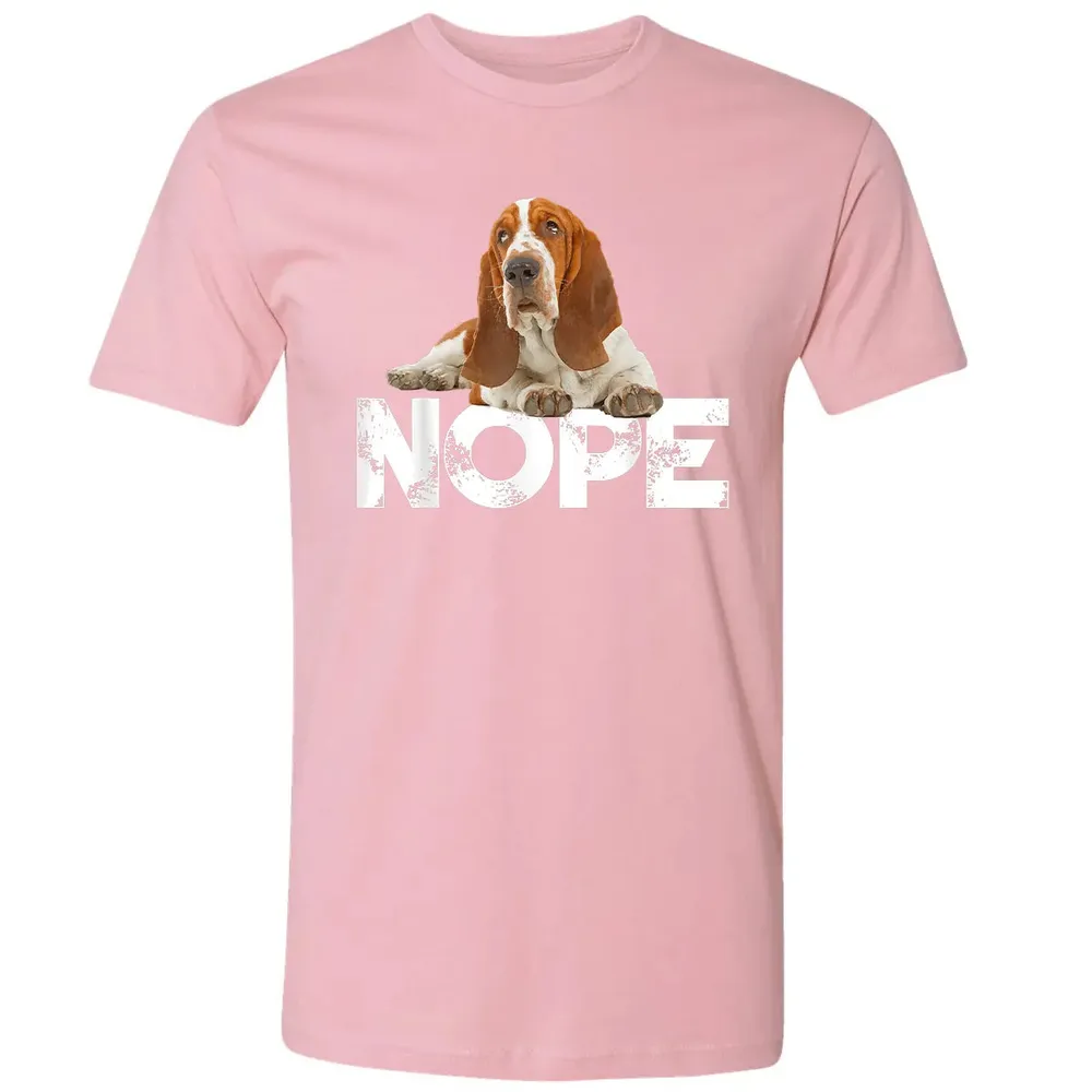 Cute Nope Lazy Basset Hound Dog Premium Unisex T-shirt - 3