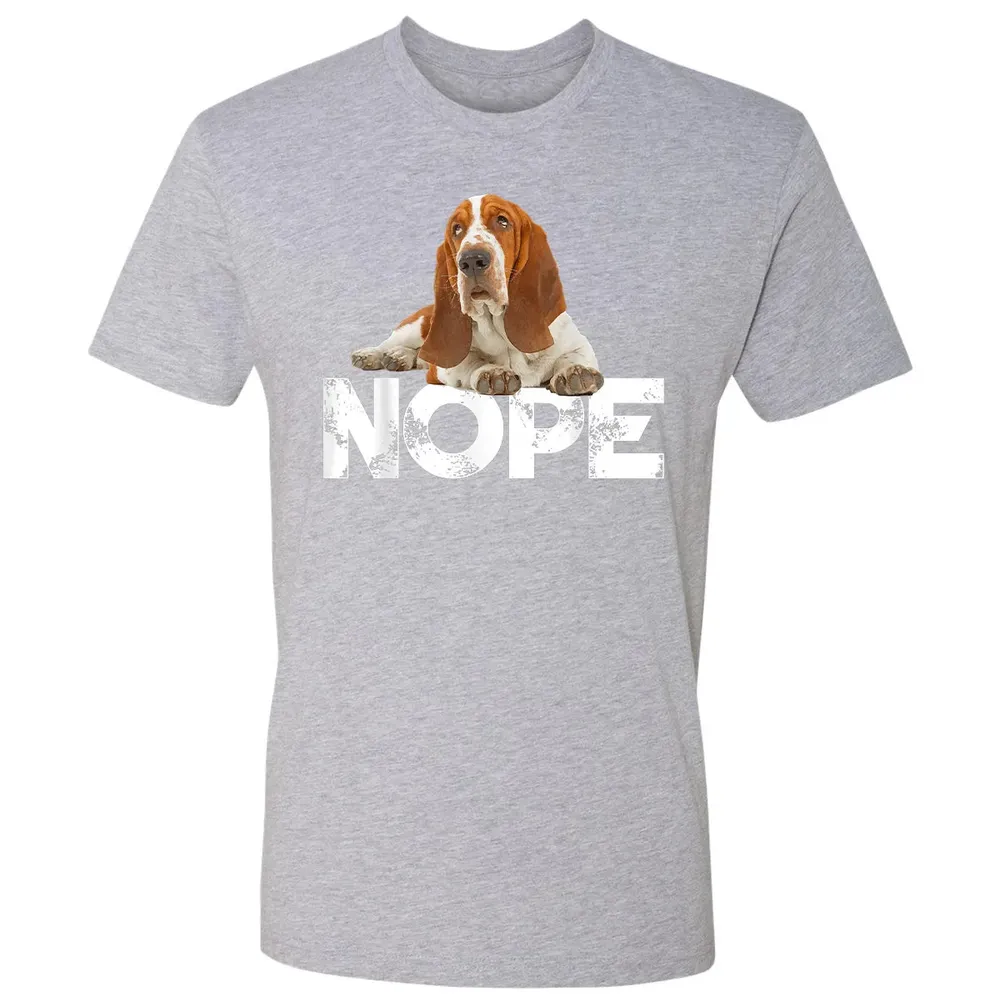 Cute Nope Lazy Basset Hound Dog Premium Unisex T-shirt - 9