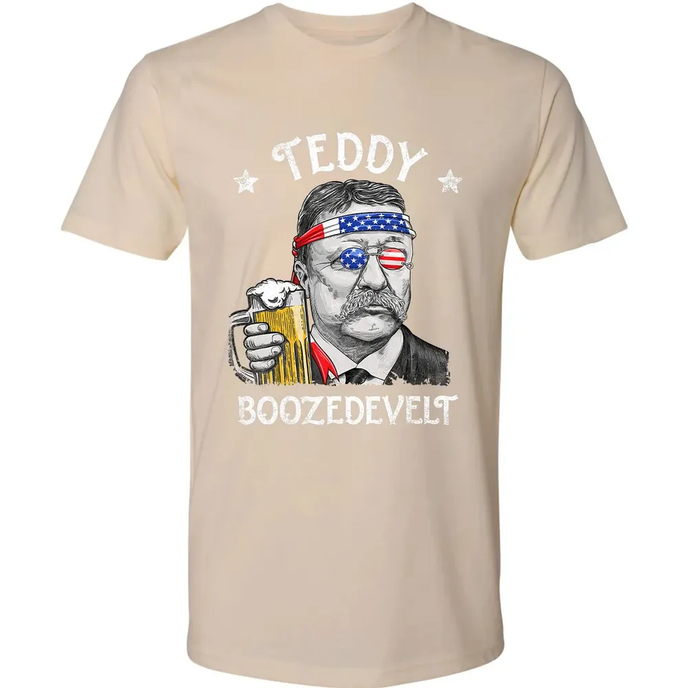 Teddy Boozedevelt Theodore Roosevelt 4th of July Drinking Premium Unisex T-shirt - 13