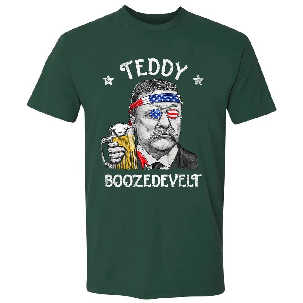 Teddy Boozedevelt Theodore Roosevelt 4th of July Drinking Premium Unisex T-shirt - 12