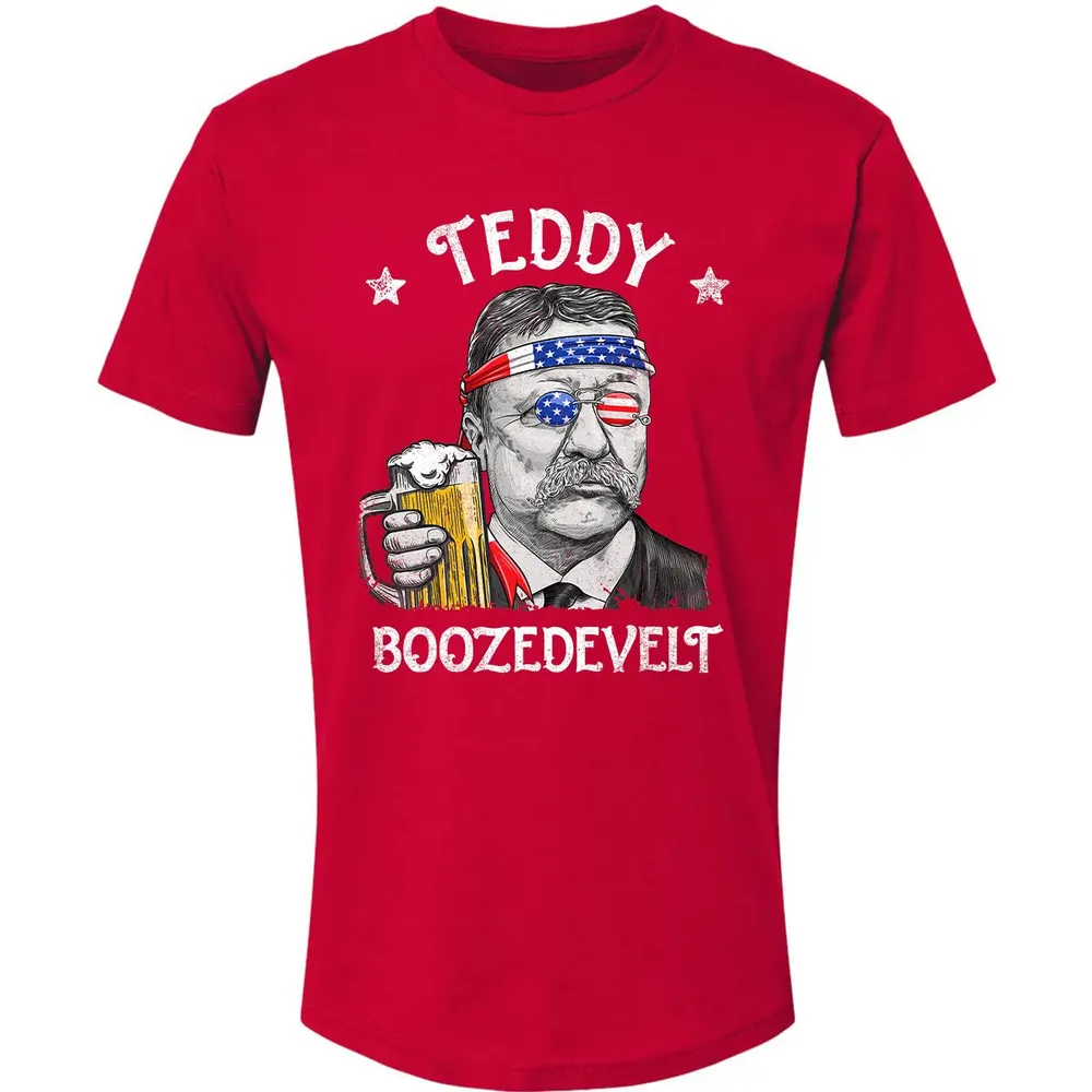 Teddy Boozedevelt Theodore Roosevelt 4th of July Drinking Premium Unisex T-shirt - 6