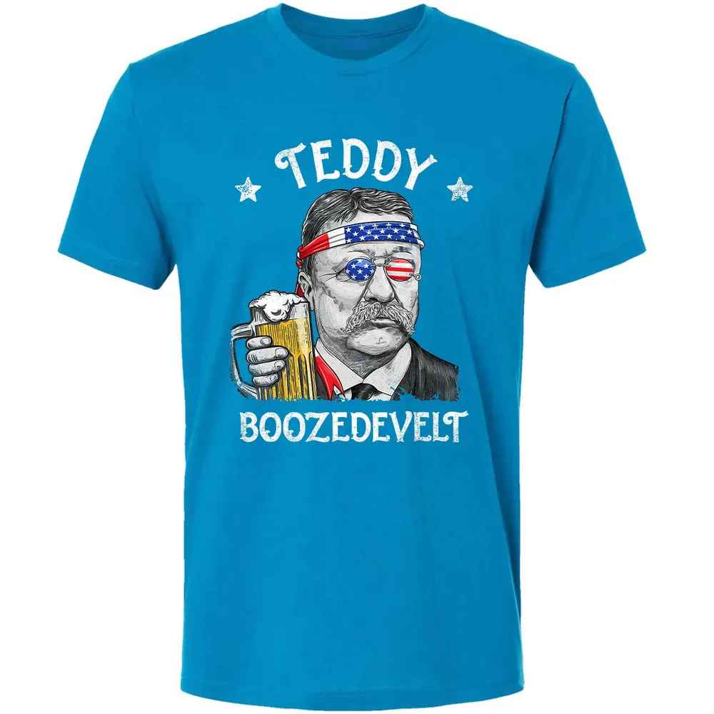 Teddy Boozedevelt Theodore Roosevelt 4th of July Drinking Premium Unisex T-shirt - 15