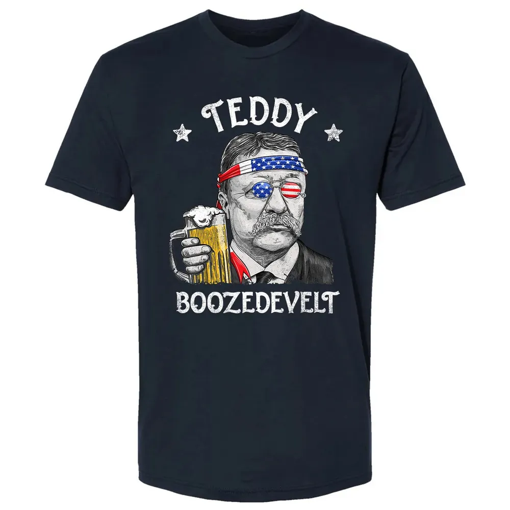 Teddy Boozedevelt Theodore Roosevelt 4th of July Drinking Premium Unisex T-shirt - 2