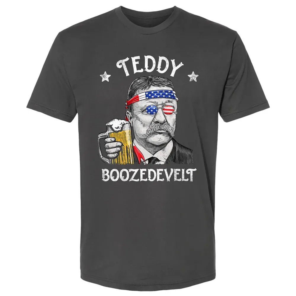 Teddy Boozedevelt Theodore Roosevelt 4th of July Drinking Premium Unisex T-shirt - 8