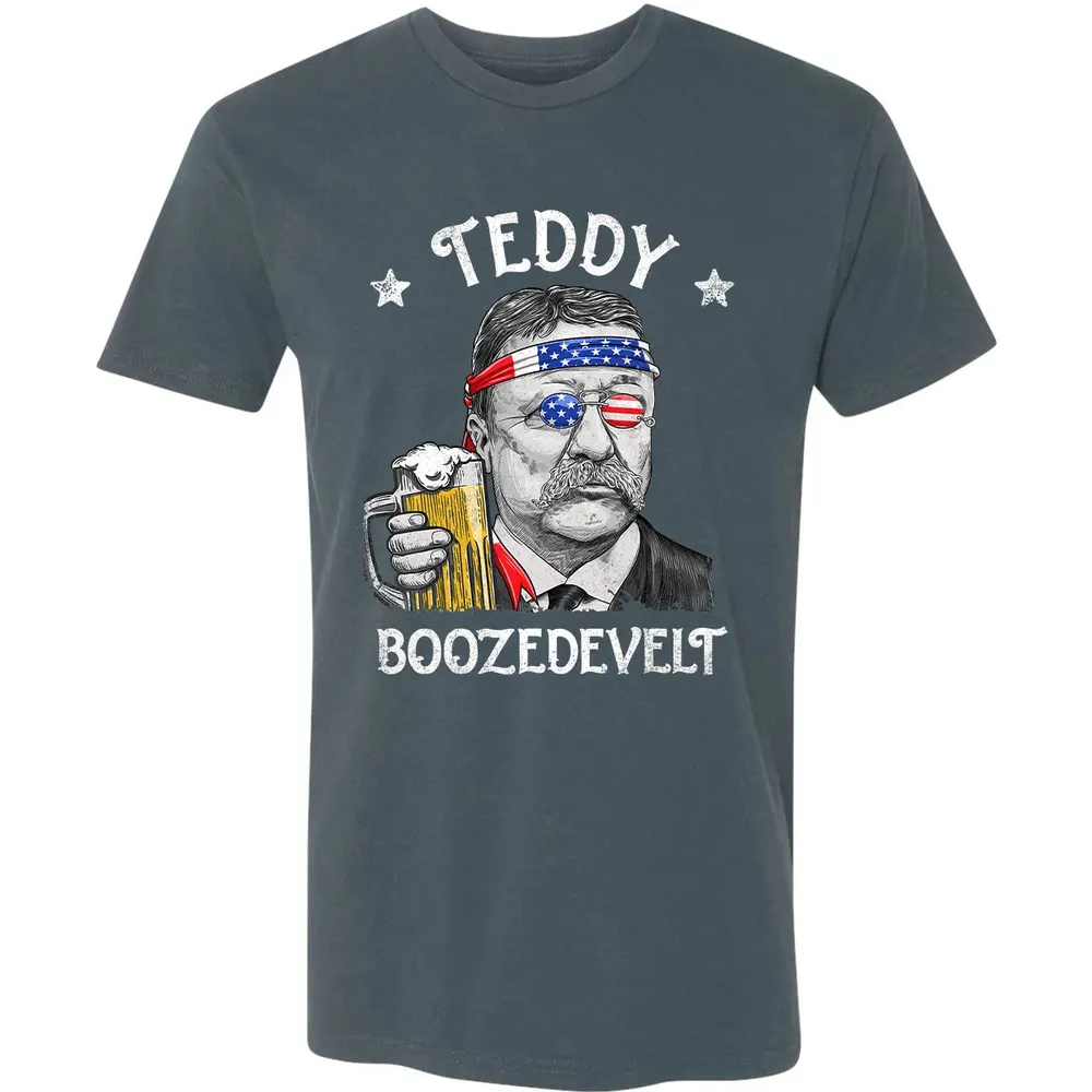 Teddy Boozedevelt Theodore Roosevelt 4th of July Drinking Premium Unisex T-shirt - 14